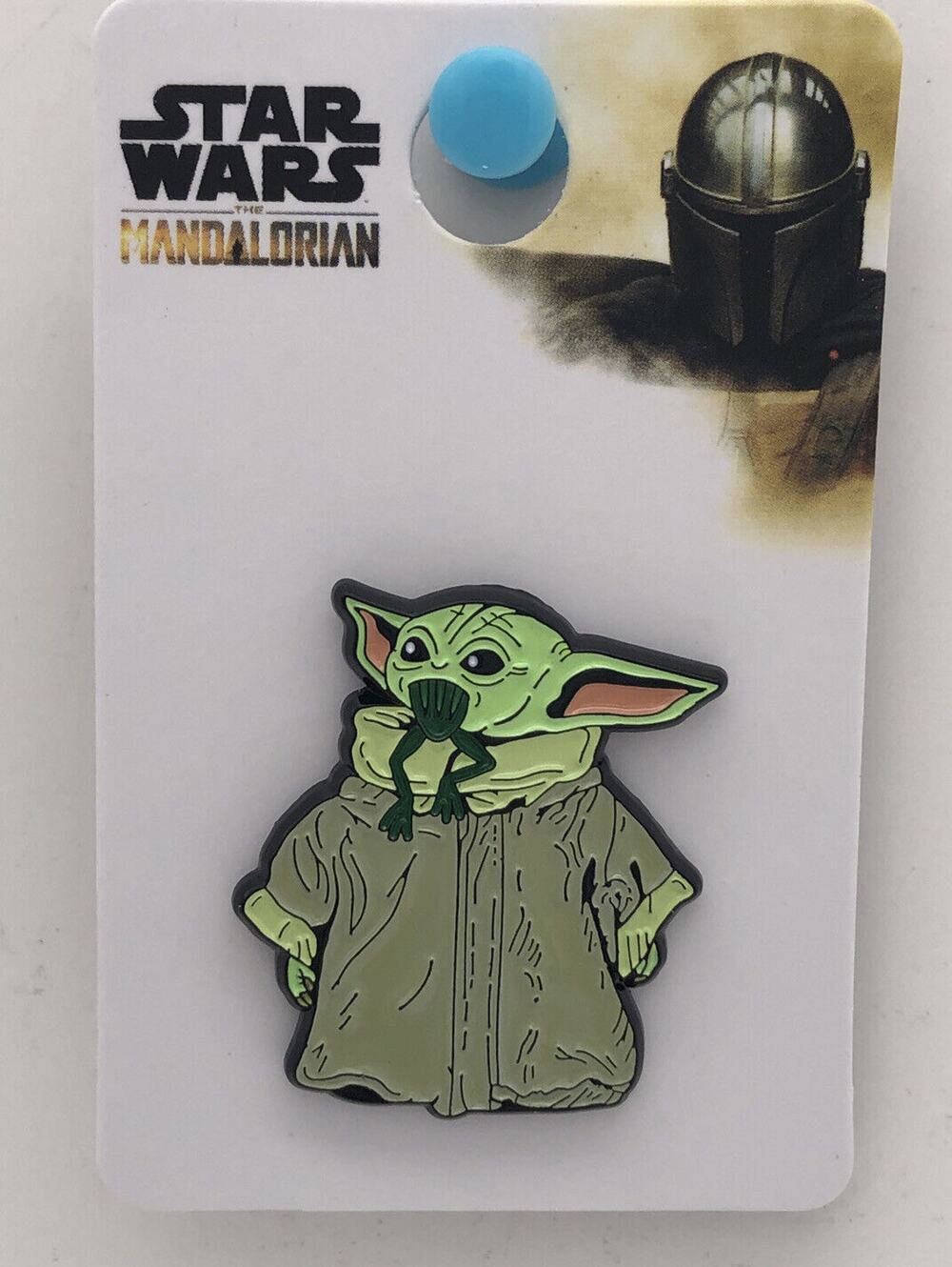 Disney Star Wars Boba Fett Mandalorain Baby Yoda The Child Eating Frog Pin